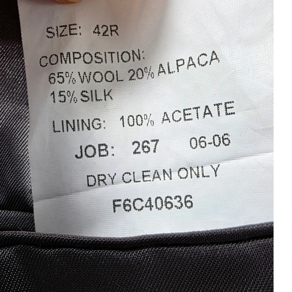 Jos. A. Bank Blazer Men 42R (42S) Glen Plaid Wool Alpaca Silk Blend Sport Coat